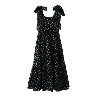 SNIDEL收腰露背吊带连衣裙