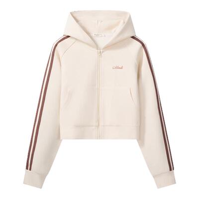 MARDI灰色连帽拉链显瘦女卫衣