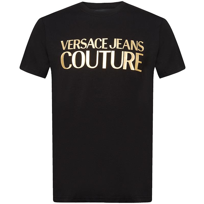 VERSACE JEANS/范思哲24年春夏新品经典款烫金印花奢品短袖T恤男