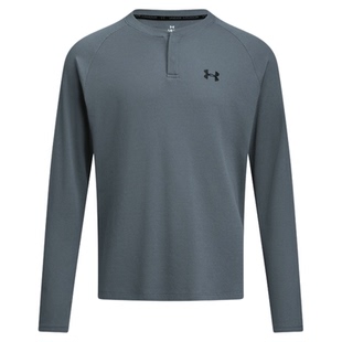 安德玛官方UA  男子运动休闲健身亨利领华夫格长袖T恤6010174