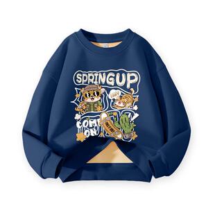 真维斯童装男童加绒卫衣2026新款男大童春季薄款春装儿童保暖上衣