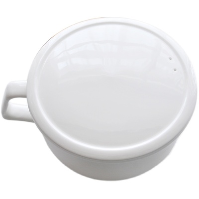 家用豆浆带盖大号牛奶泡面碗陶瓷