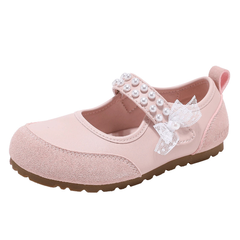 abckids女童软底蕾丝玛丽珍鞋