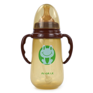 艾尔乐330ml宽口径宝宝奶瓶防摔防胀气婴儿硅胶大奶瓶奶嘴喝水