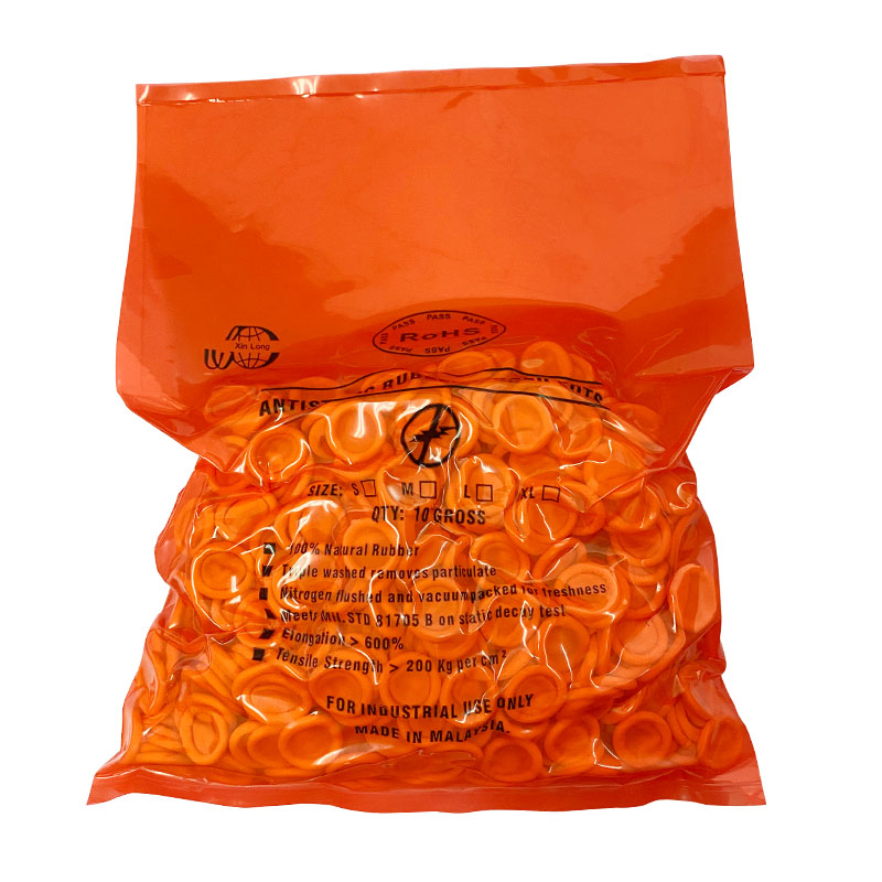 米黄色防静电手指套一次性橡胶加厚无粉尘乳胶电子厂防滑耐磨护指