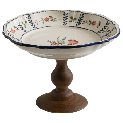 中古风高脚水果盘客厅家用茶几