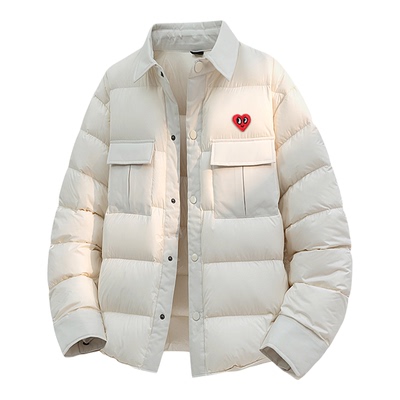 查尔斯桃心美式轻薄90羽绒服男女冬季保暖翻领休闲情侣外套新款潮