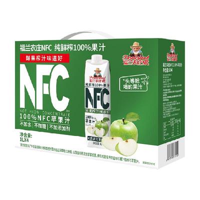 福兰农庄NFC苹果汁1L×4瓶大瓶