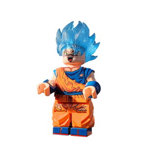 国产拼装积木人仔动漫第三方七龙珠超二孙悟空头发特效件配件玩具