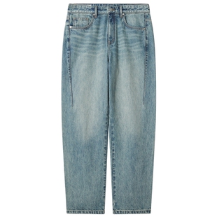 【酵洗石磨】卡宾2025夏季高街长裤垂感直筒慵懒阔腿宽松牛仔裤男