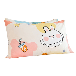 森柔枕套纯棉儿童卡通可爱单个枕芯套50x30cm单人枕头套单只定做