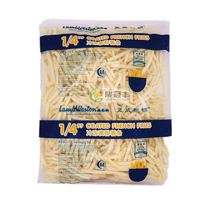 蓝威斯顿裹粉薯条冷冻细薯1/4 外卖薯条带盐味 炸薯条半成品2kg