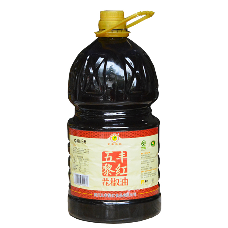 汉源五丰黎红花椒油5L麻油特麻红花椒油四川花椒油5000ml