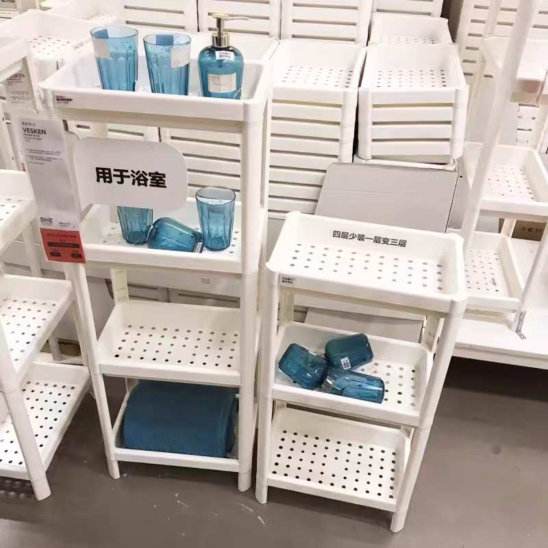 维灰恩浴室置物架小推车可移动厨房客厅宅缝夹缝落地收纳架卫生间