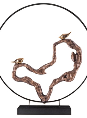 新中式客厅装饰摆件高级感花鸟