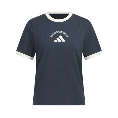 adidas阿迪达斯女运动休闲棉质针织短袖T恤圆领上衣夏 KC0059