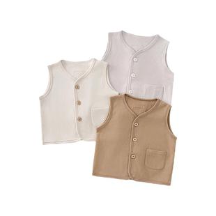 童泰婴儿马甲春秋季纯棉宝宝无袖上衣儿童休闲外出马夹背心坎肩