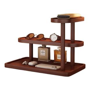 玄关置物架实木钥匙收纳架眼镜摆放台面桌上中式古风摆件装饰架子