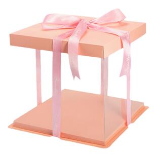 生日蛋糕盒透明加高双层黑色10/8/6/4寸三合一烘焙包装盒子女神节