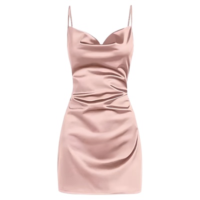 Solid color V-neck slim fit dress for women 收腰修身连衣裙女