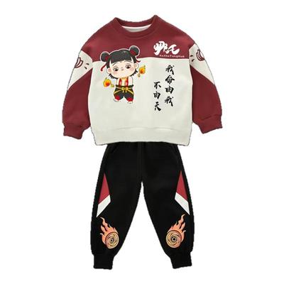女童春装2025新款哪吒卫衣两件套