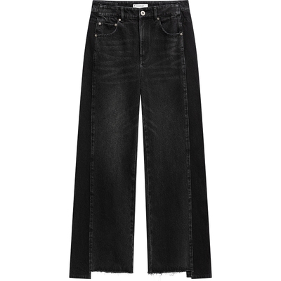 【商场同款】播阔腿牛仔裤2024新款高腰显瘦复古长裤BDR1KD0107