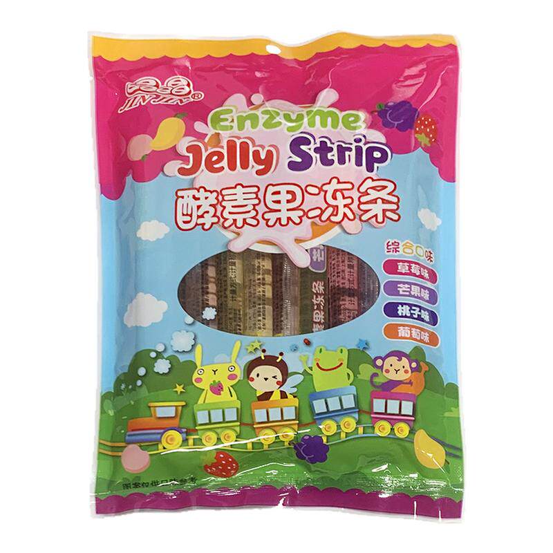 晶晶果冻酵素果冻条综合口味390g休闲儿童零食混合水果味独立包装