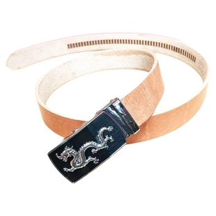 纯头层牛皮自动扣腰带无孔无牙裤带打孔一层皮带男不带头真皮手工