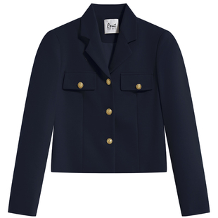 movk藏青色西装外套女学院风短款女士西服大学生面试职业正装套装