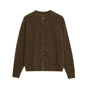 BLANK LABEL康宝莱67支细毛条羊毛针织开衫毛衣2025秋冬薄款上衣