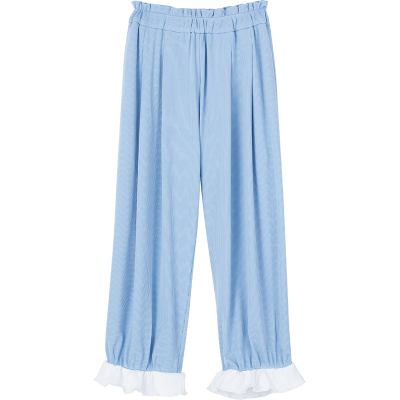 春秋女童蓝灰色休闲裤