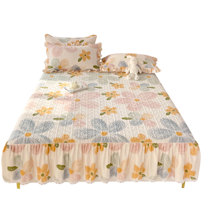 全棉床笠床裙二合一防滑纯棉床罩