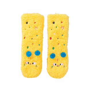 珊瑚绒袜子女秋冬季加绒加厚暖脚居家猫窝睡觉保暖月子产后地板袜