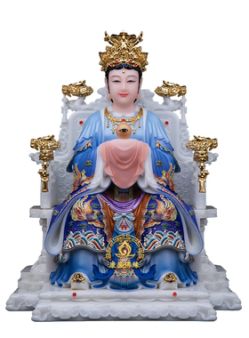 三霄娘娘神像汉白玉幻彩家居摆件