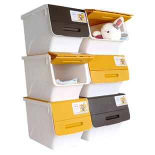 茶花玩具收纳箱大容量超大家用塑料收纳盒学生教室用翻盖式储物柜