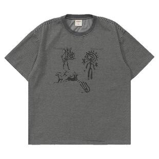 Mentmate 26SS 小众提花条纹针织面料印花涂鸦圆领短袖男 夏季T恤
