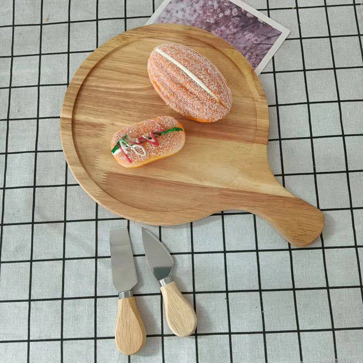 实木日式橡木披萨木托盘牛排面包薯条盘奶酪炸鸡盘砧板芝士板寿司