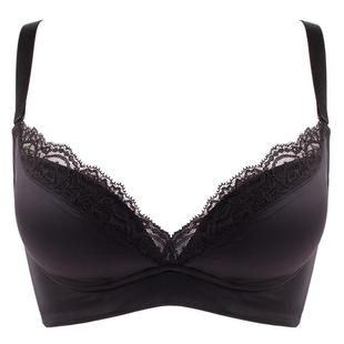 依之妮女内衣光面无痕简洁蕾丝拼接中厚杯无钢圈3排扣文胸545J8A2