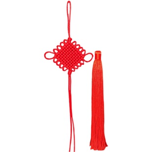 中国结diy车挂材料手工绑物件红绳子编织线流苏高档自己绑五帝钱