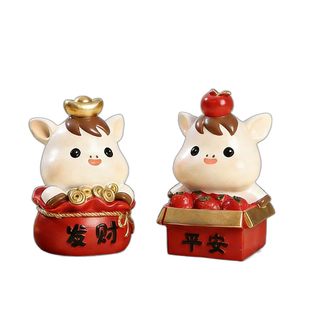 马年吉祥物创意车载小摆件生肖马本命年礼物马上有钱中控台装饰品