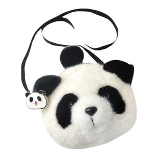 成都熊猫文创包包儿童女孩出行百搭可爱玩偶包毛绒小熊零钱斜挎包