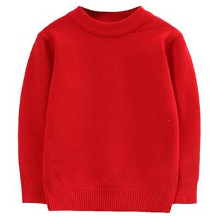 男童毛衣2026新款初春加厚纯棉儿童秋冬装白色中大童打底衫黑色