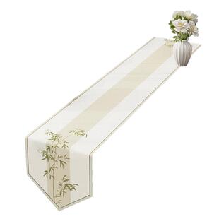 新中式竹子茶席桌旗仿麻长条禅意茶桌垫布氛围感电视柜茶台茶几布