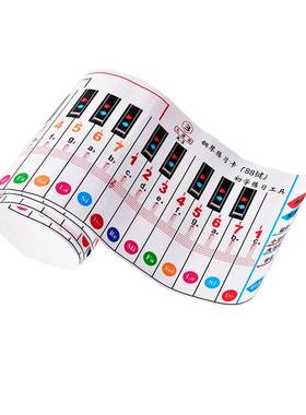 便携钢琴键盘图纸88键初学者指法练习卡手卷琴练五线谱简谱对照表