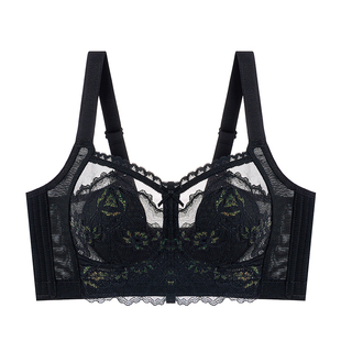 列维丝大胸显小内衣女薄款透气无痕无钢圈收副乳性感蕾丝文胸罩