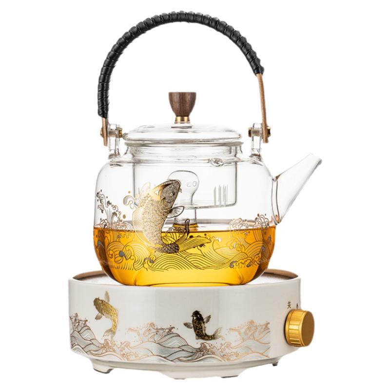 兴梵中式高硼硅煮茶壶煮茶器套装