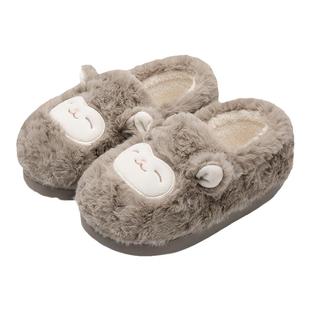 MINISO名创优品可爱绵羊羊棉拖鞋女冬季包跟软底毛绒月子厚底保暖