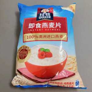 贵格即食燕麦片1000g免煮格林原味纯麦片全谷物冲饮早餐代餐速食