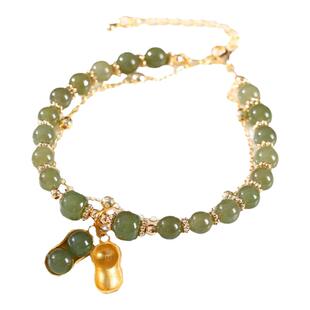 灵机麦玲玲和田玉好事花生手链女小众2026年马年新款手串送女友