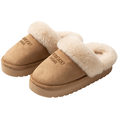 麂皮绒棉拖鞋情侣抗菌2025新款